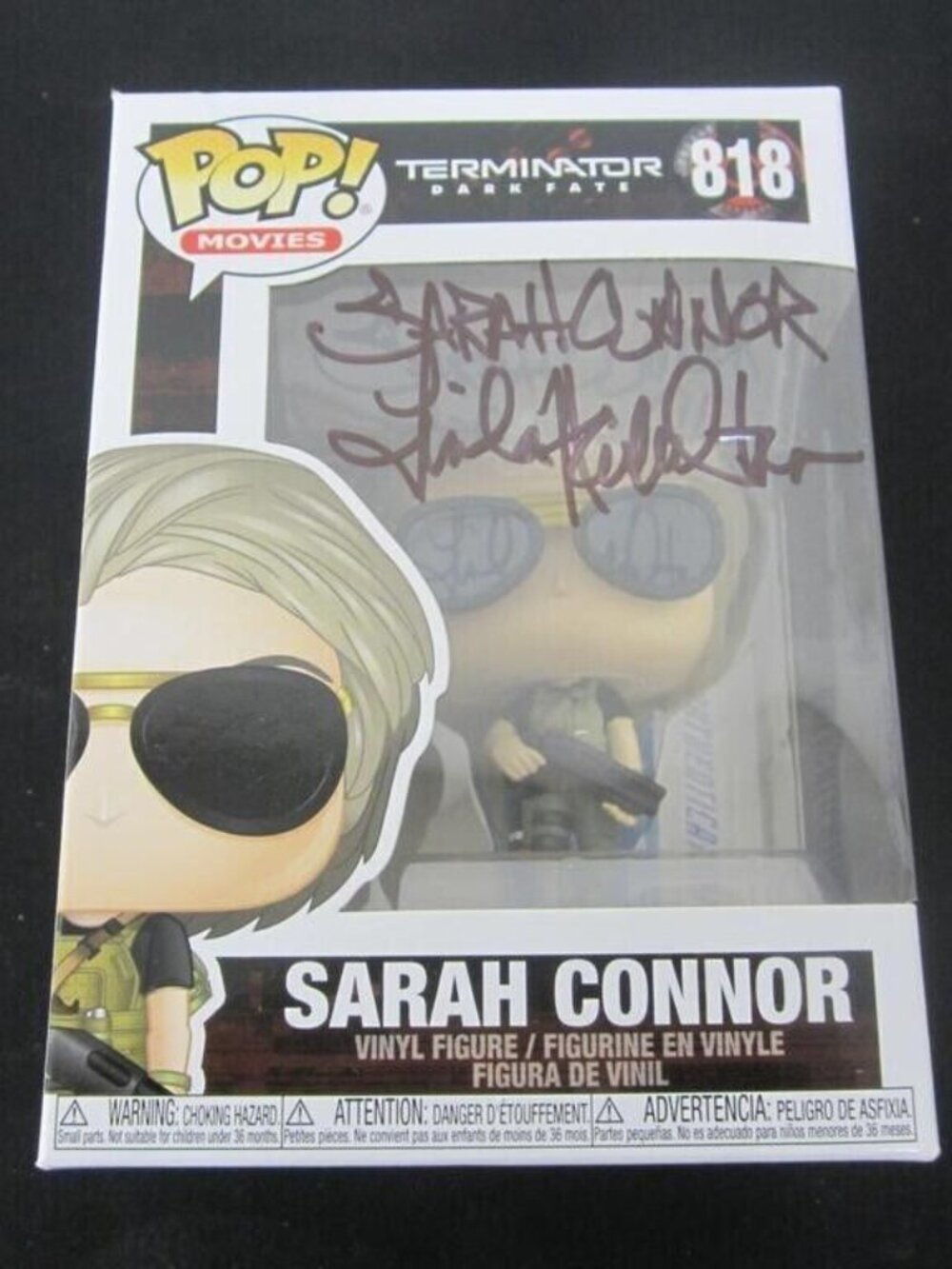 Linda Hamilton signed Funko Pop! Vinyl: Terminator Dark Fate - Sarah Connor #818